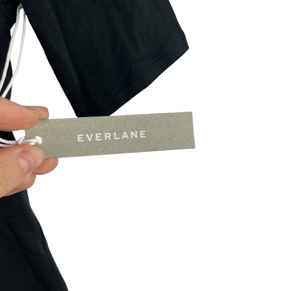 New Everlane The Short-Sleeve Crew Neck Bodysuit Black Thong Size Small - Picture 10 of 14